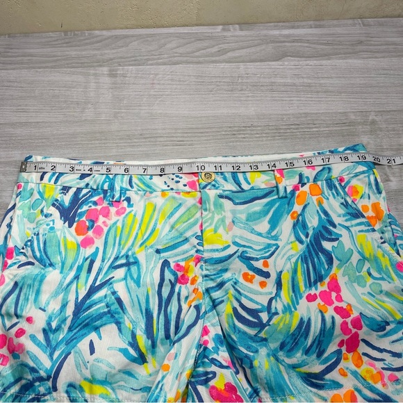 Lilly Pulitzer Serene Blue Tippy Top Callahan 5” Inseam Cotton Shorts Size 14 - Picture 9 of 12